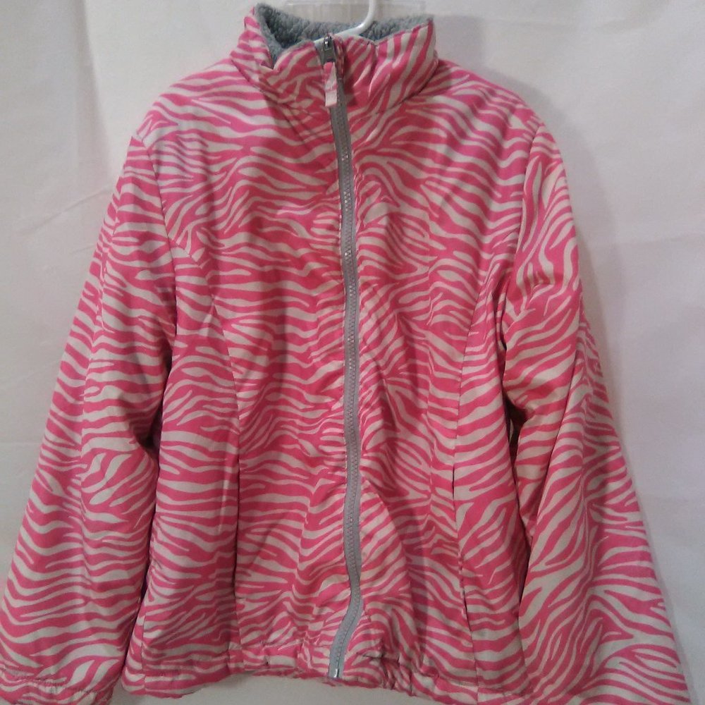 Swiss Tech Girl's  Jacket/Coat Animal Print Color Pink/White Size M 7/8